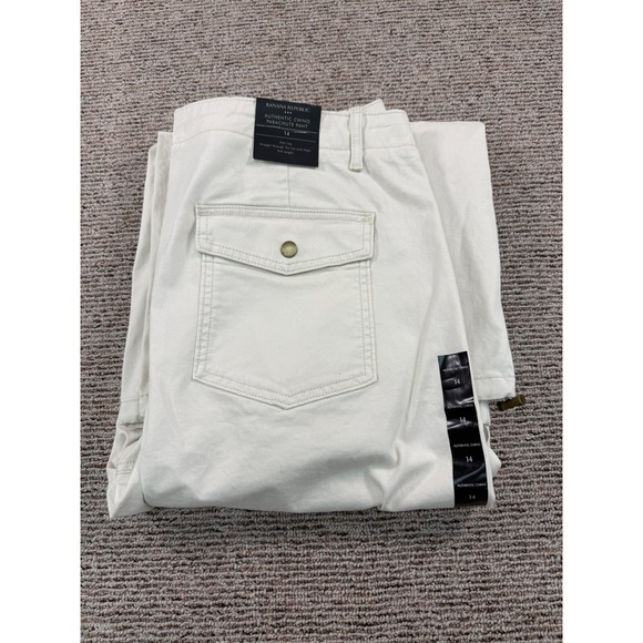 Banana Republic Womens Chino Parachute Pants 14 Beige Wide Leg Adjustable NWOT - Picture 3 of 15